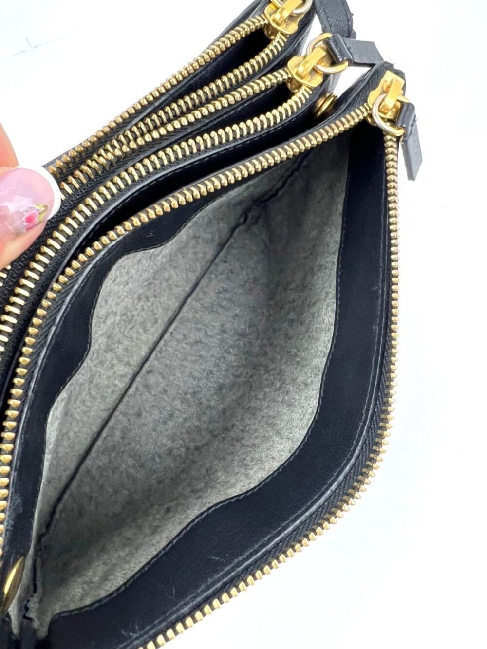 Celine Smooth Lambskin Small Trio Crossbody Black Bag - Picture 13 of 16